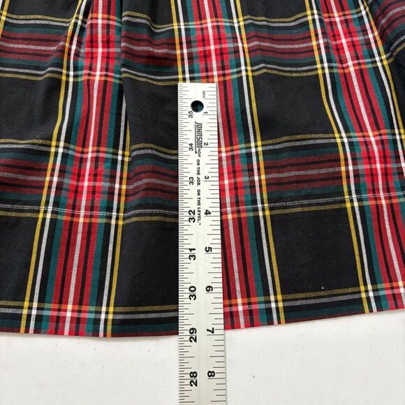 J Crew V Neck Midi Wrap Dress Size 8 Black Red Tartan Plaid Sleeveless AG880 - Picture 12 of 13